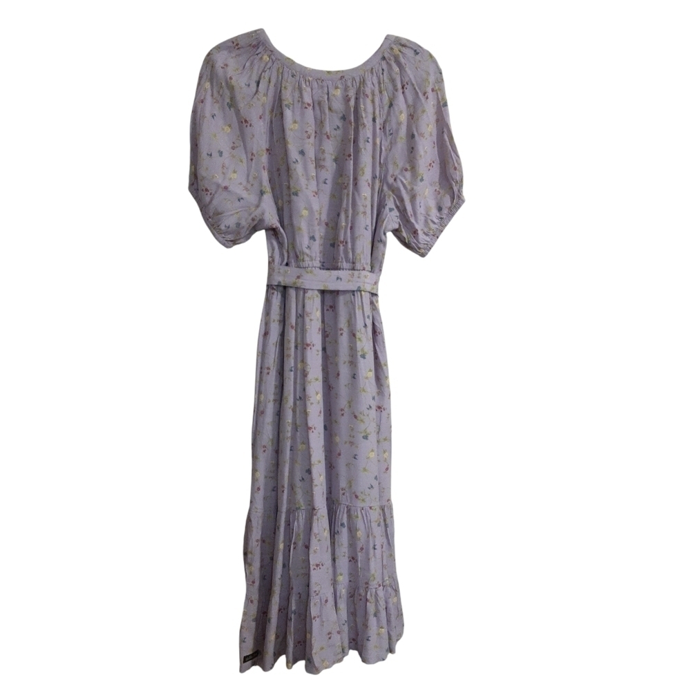 Matilda James maxi dress women L tiered floral waist belted cottage-core casual - Picture 8 of 9